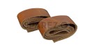 Royal Enfield GT and Interceptor 650 RH-LH Grip Leather Wrap Pair Brown Tan - SPAREZO